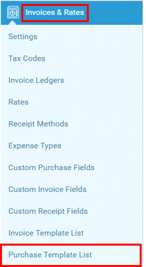 Purchase Template List 2