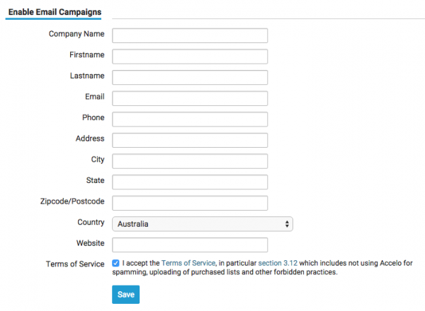 accelo.enable email campaigns1