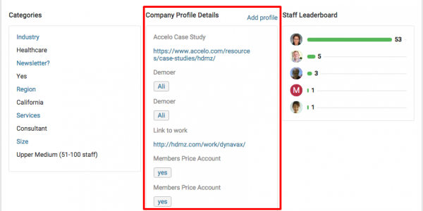 accelo.custom profile details