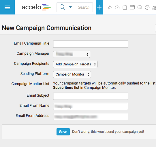 accelo.New Campaign Communication campaign monitor