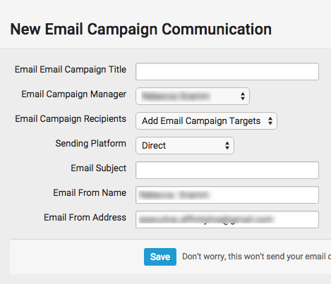 accelo.New Email Campaign Communication
