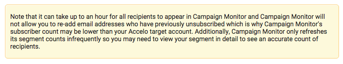 accelo.campaign monitor notes